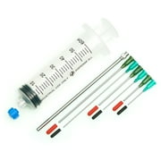 Dispense All - The Single 60ml - All-Purpose Industrial Syringe Kit with 7 Dispensing Tips; 5 8g, 4 + 2 + 1 14g and 18g, 1 Easy Grip Syringe Cap, 6 Tip Covers
