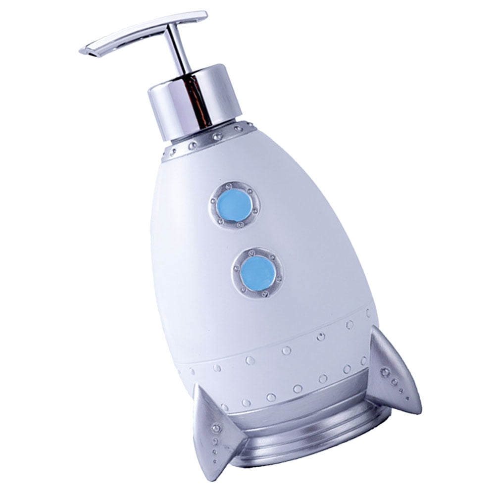 MERRYHAPY Rocket Shaped Refillable Plastic Hand Soap Dispenser for Bathroom Countertop, Multi-Color, 6.7 x 3.5 x 3.5 inches