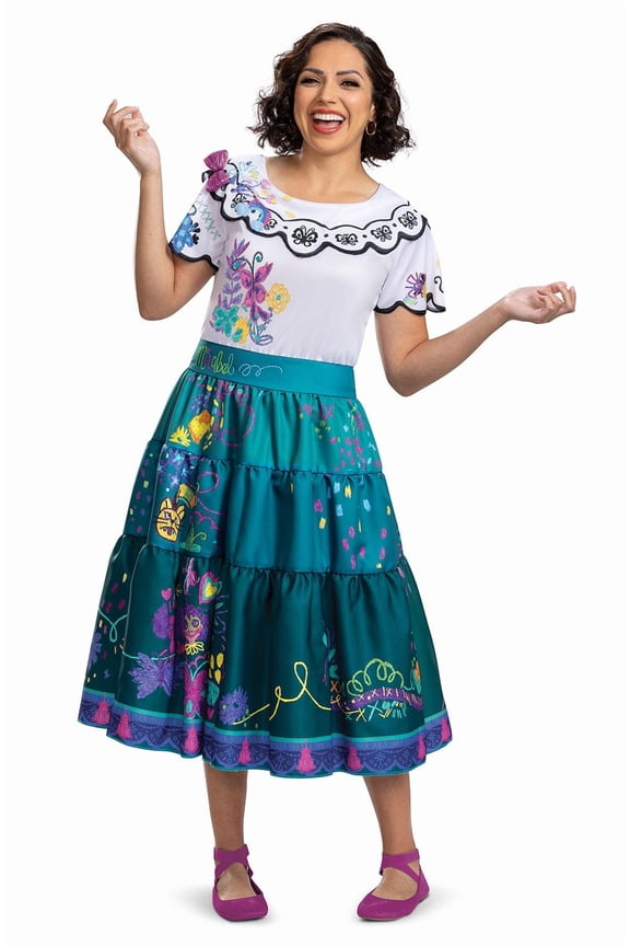 Dispguise Mirabel Costume for Women with Printed Dress, Medium 8-10