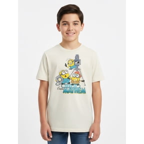 Dispicable Me Boys' Graphic Tee with Short Sleeves, Minion Mayhem, Sizes 4-18
