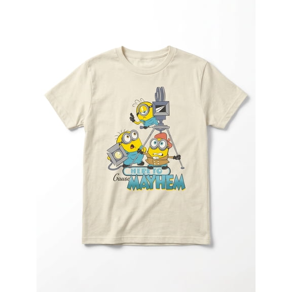 Dispicable Me Boys' Graphic Tee with Short Sleeves, Minion Mayhem, Sizes 4-18