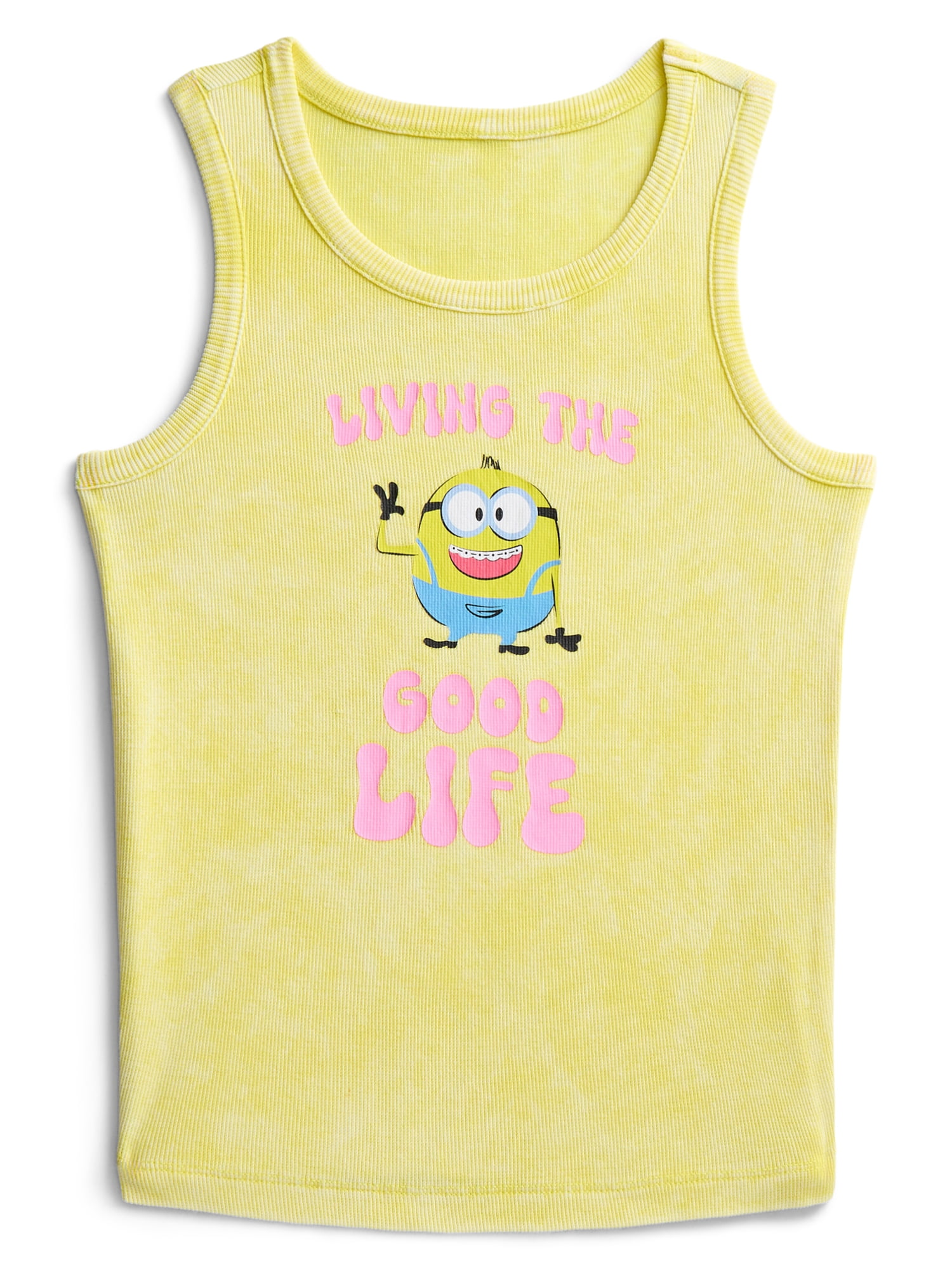 Despicable Me Girls Living the Good Life Mineral Wash Graphic Tank Top, Sizes 4-16