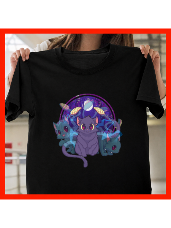 Displacer Kitty Cute Fantasy Tentacle Cat Monster Feline Unisex T-Shirt, up to size 5XL