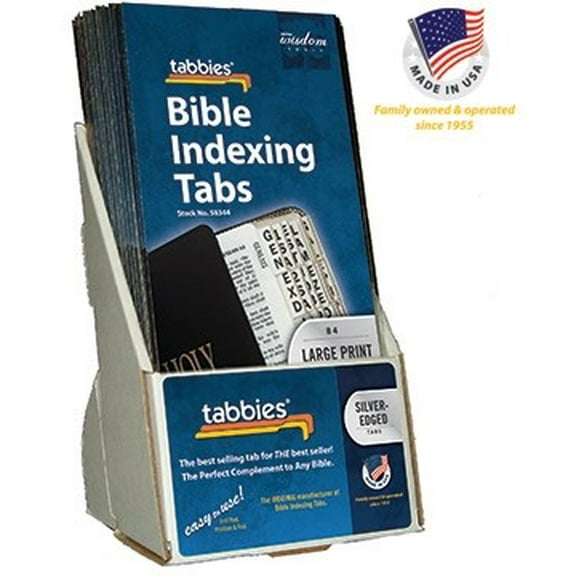 Display-Bible Tab-Large Print O&N Testament-Silver (Pack Of 20)