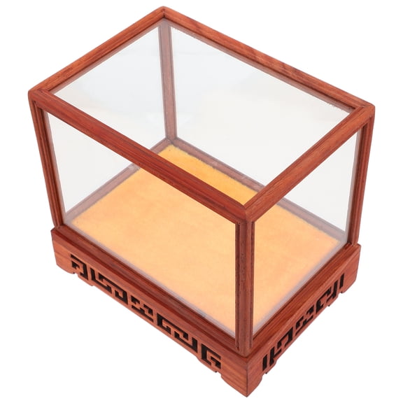 Display Block Glass Cover Protective Case 17x16x12 cm Clear Display Box for Collectibles and Small Items