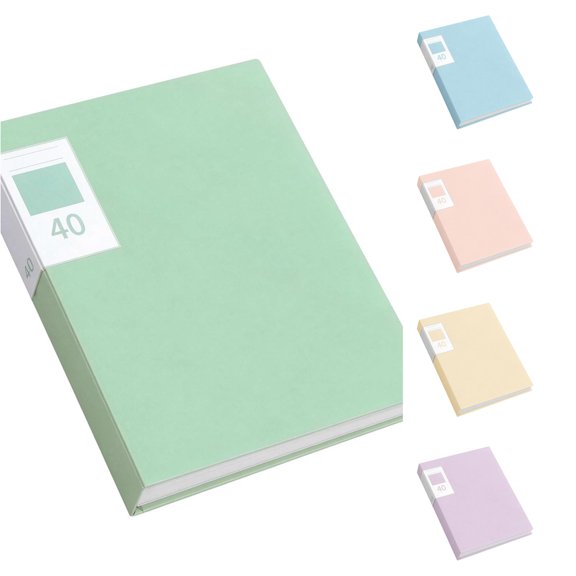 Display Book File Folder 40 Page Portable Document Organizer for Artwork Certificates Office Home Green 12.0"