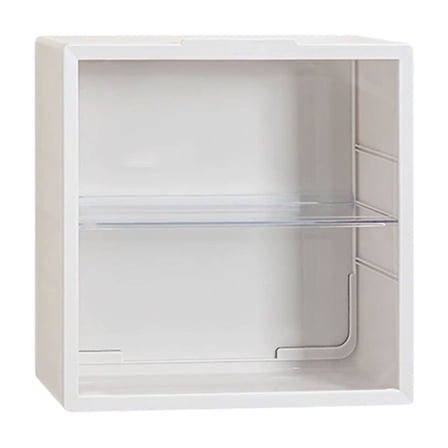 Display Box Wall Mounted Display Box with Transparent Cover, Storage Organizer for Collectibles, Plush Toys, No Installation Required, White or Beige, 30x30x10cm, Removable Partition Storage Box