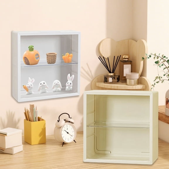 Display Box Wall Mounted Transparent Cover Storage Box for Plush Toys and Collectibles Clear Organizer with Locking Lid for Secure Display and Easy Access Perfect for Bedroom Shelves and Topliu