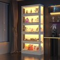 thumbnail image 1 of Display Cabinet with Acrylic Glass Doors,5-Tiers Curio Cabinet with LED Lighting for Collectibles, Collectibles Toy Organizers Rack & Display Shelf Display Case Storage Cabinet, Antique White, 1 of 18