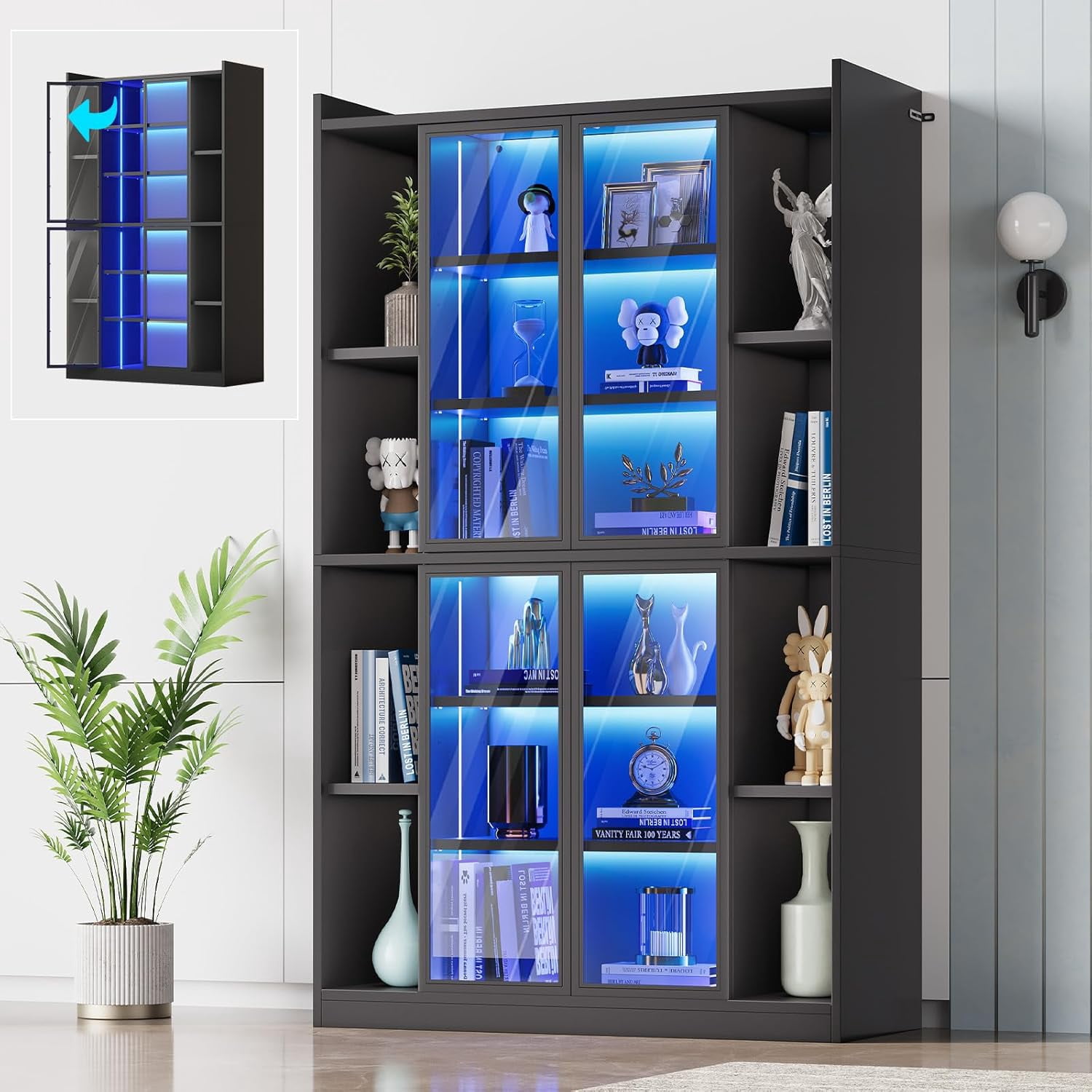 Display Cabinet with Glass Door, 64