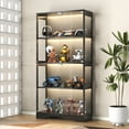 thumbnail image 1 of Display Cabinet with Glass Doors, LED Curio Cabinet with RGB Human Body Sensor Light, 4-Tier Figure Display Case for Collectibles, Tall Bookcase with 4 Shelves, Storage Cabinets, Showcase, 1 of 11