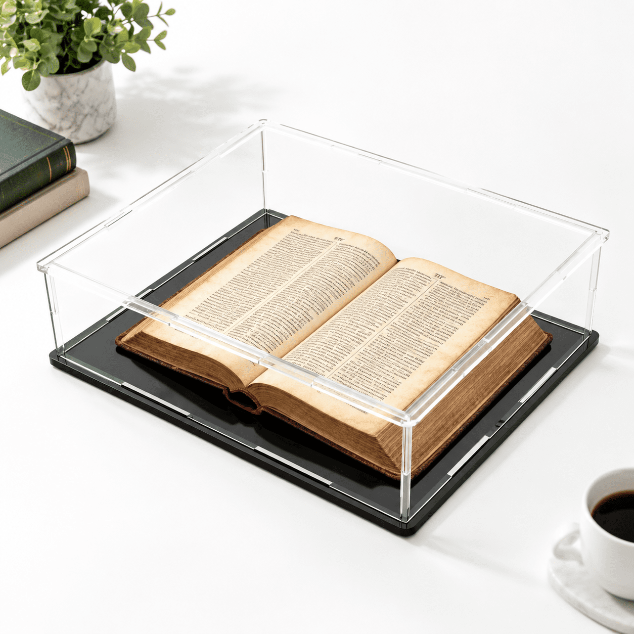 Display Case, 12 x 12 x 4 Inch, Matte Base Dustproof Collectible ...