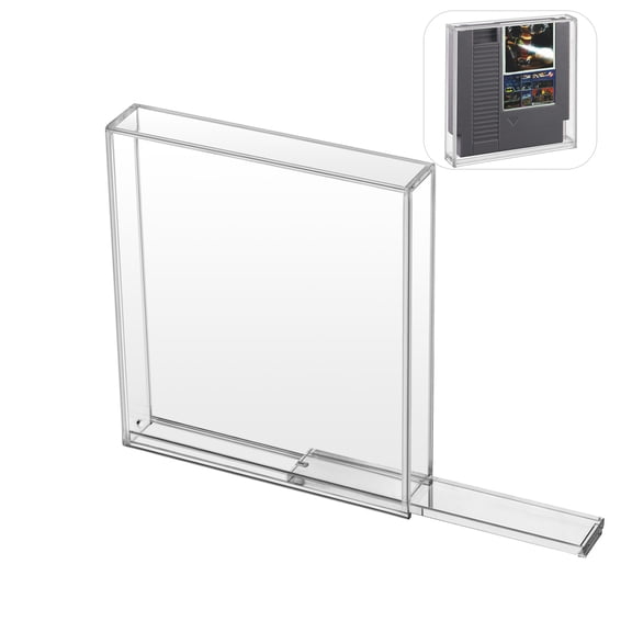 Display Case Compatible with NES Game Cartridges, Clear Acrylic Storage Box with Sliding Lid Design and Non-Slip Base1 Pack