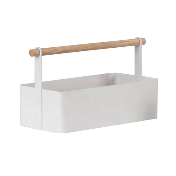 Display Case Holder with Handles Rectangle Decorative Portable Organizer Bins Baskets for Sundries Toiletries Dresser Kitchen
