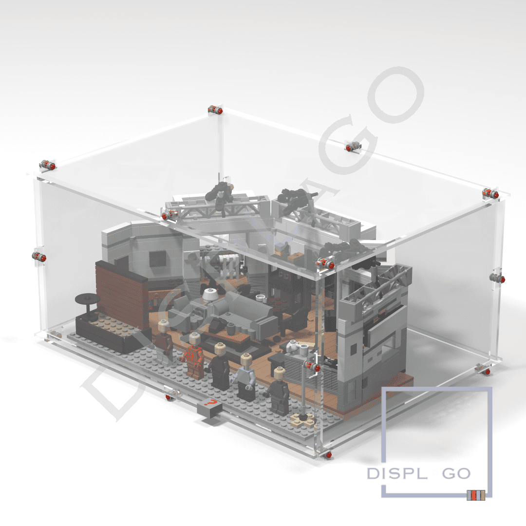 Display Case for LEGO IDEAS #21328 Seinfeld. Show case. Open position. Display case for minifigures. Star Wars display case. Compatible LEGO display