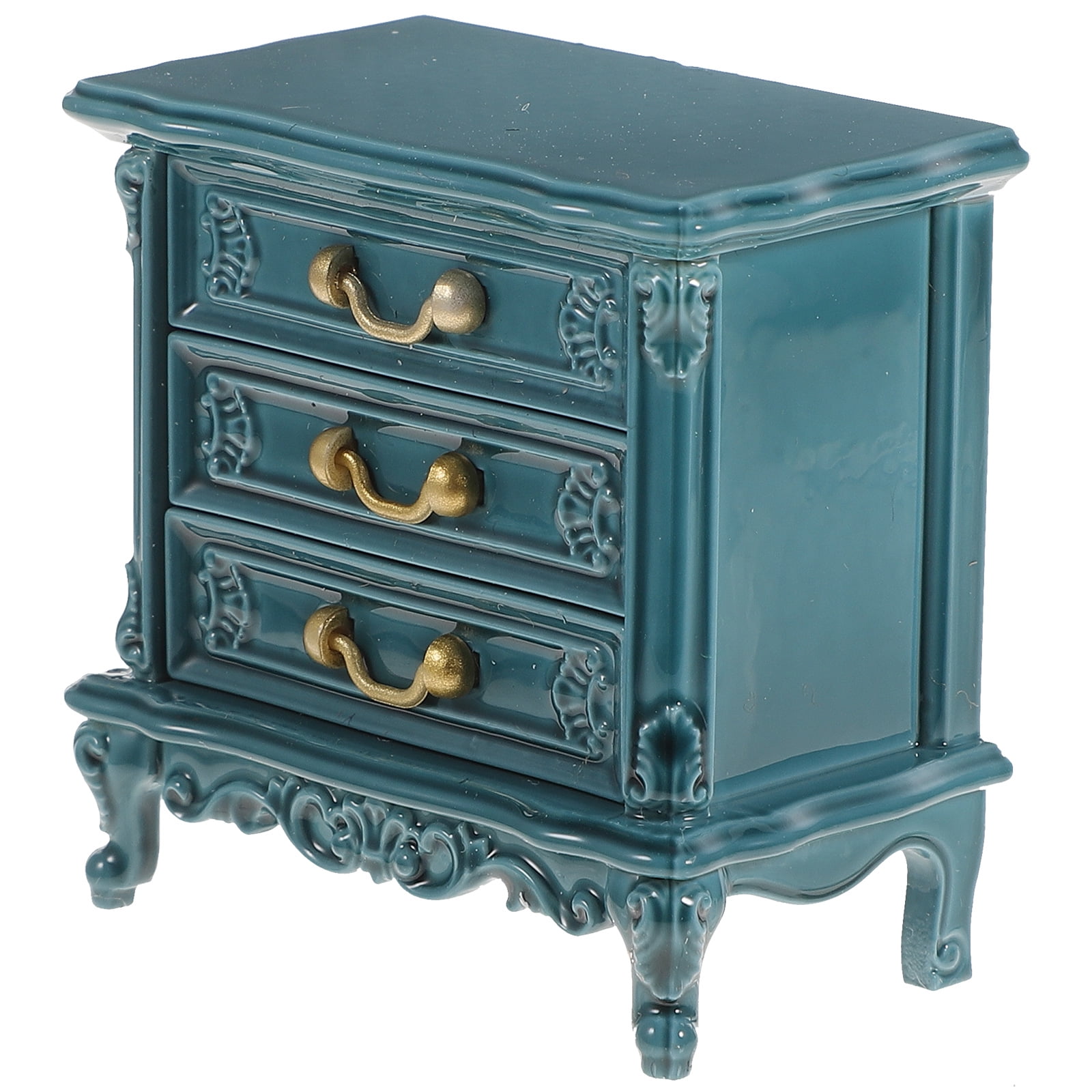 Display Case Mini Decor Chest of Drawers Cabinet Miniatures Bookshelf ...