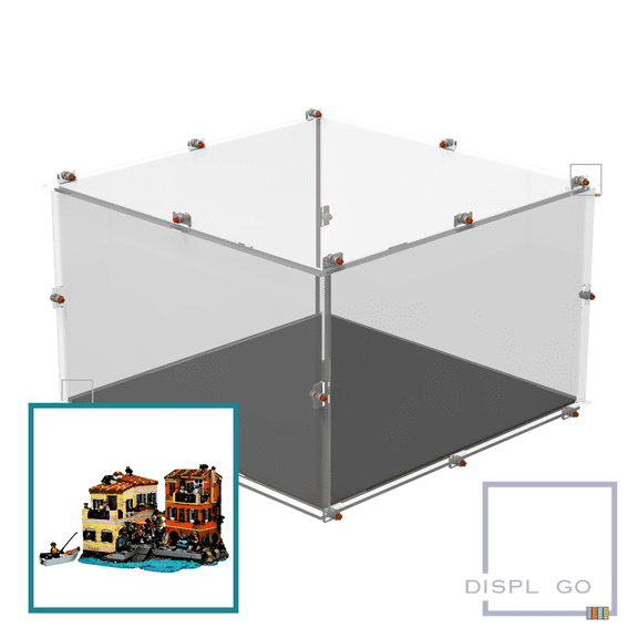 Display Case for LEGO 21359 Italian Riviera (Black base)