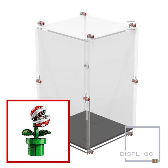Display Case for LEGO 71426 Super Mario Piranha Plant (Black base)