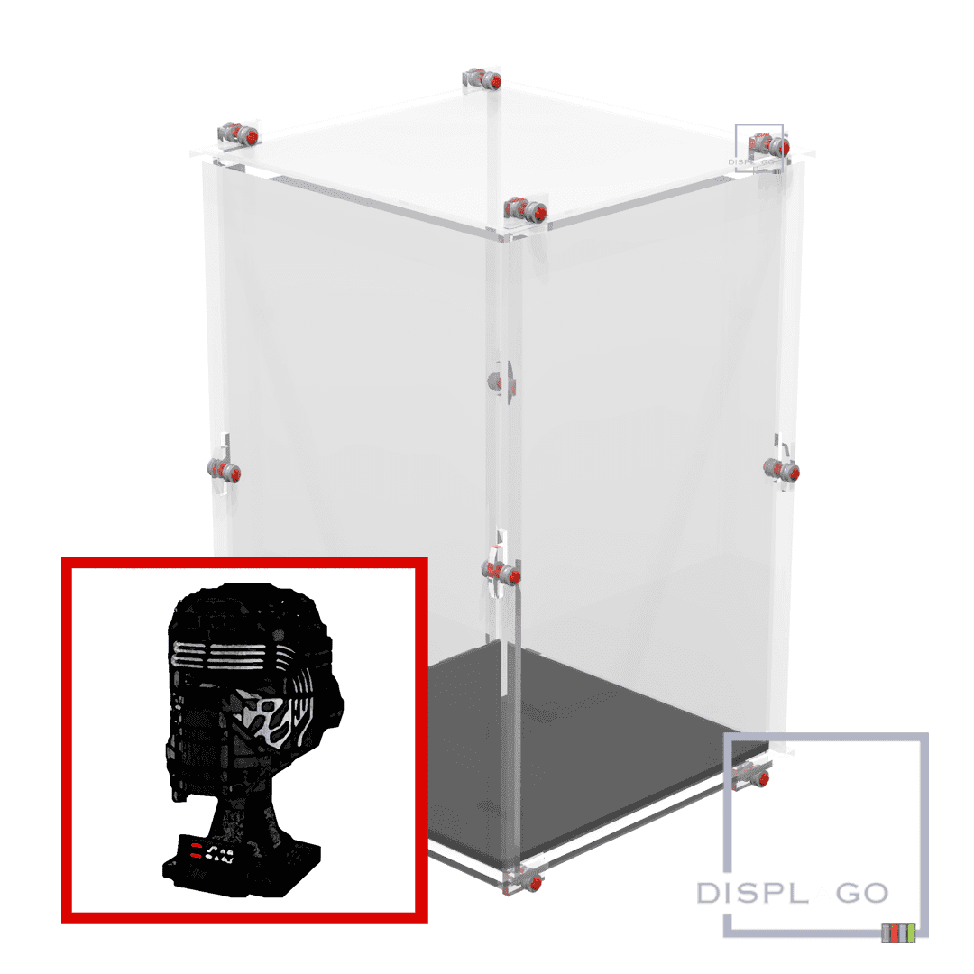 Display Case for LEGO® 75415 Star Wars™ Kylo Ren™ Helmet (Black base)
