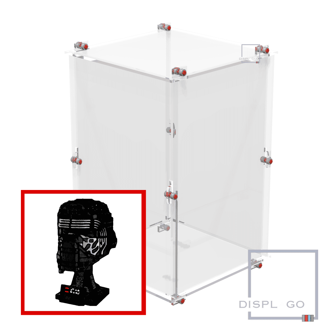 Display Case for LEGO® 75415 Star Wars™ Kylo Ren™ Helmet (Clear base)