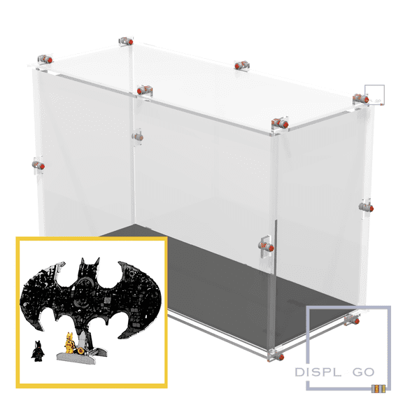 Display Case for LEGO 76330 Batman Logo (Black base)