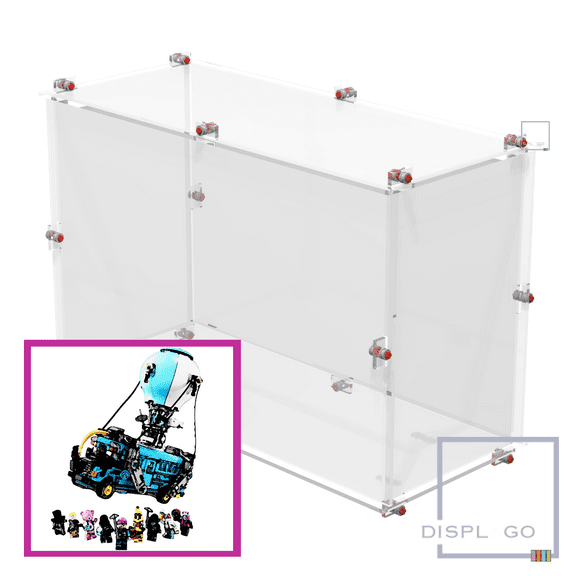 Display Case for LEGO 77073 Fortnite Battle Bus (Clear base)