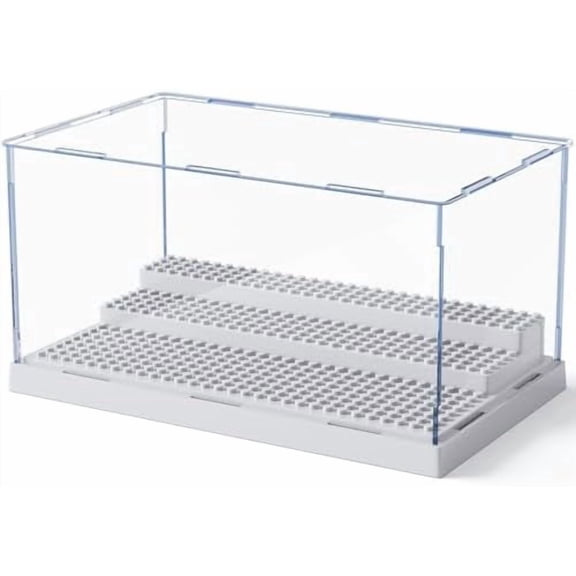 Display Case for Minifigures Action Figures Blocks, Removable Minifigure Display Case Box Storage for Collection Bricks Blocks Toys, Grey…