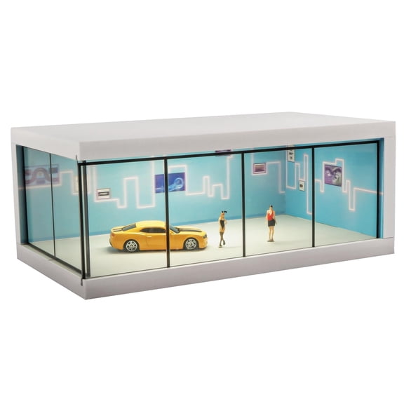 Display Case for Model Car Garage Model Car with LED Light,1/64 Scale Diecast Toy Cars Garage,Parking Garage Dioramas