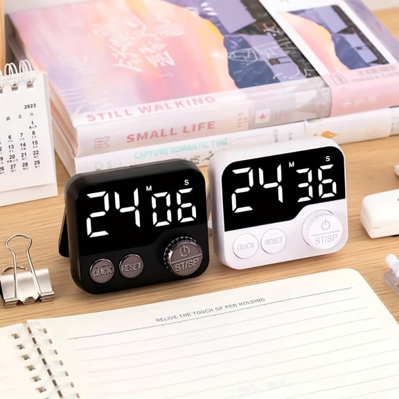 Display Digital Timer Smart Timer Electronic Cooking Countdown Clock with LED And Mechanical Reminder for Kitchen