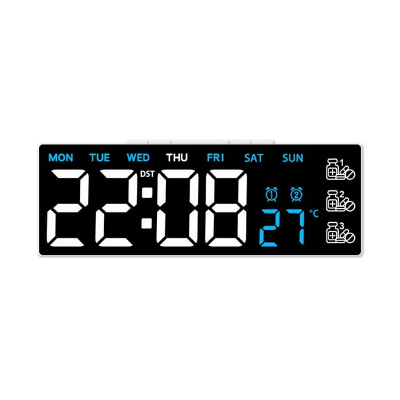 Display Digital Wall Clock with Remote Control,Auto-Dimming Wall Clock A