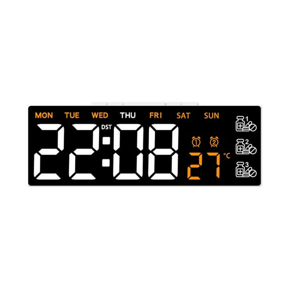 Display Digital Wall Clock with Remote Control,Auto-Dimming Wall Clock D