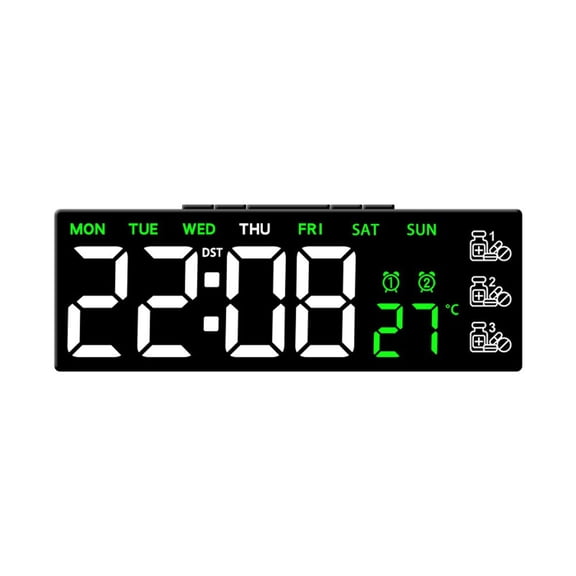 Display Digital Wall Clock with Remote Control,Auto-Dimming Wall Clock F
