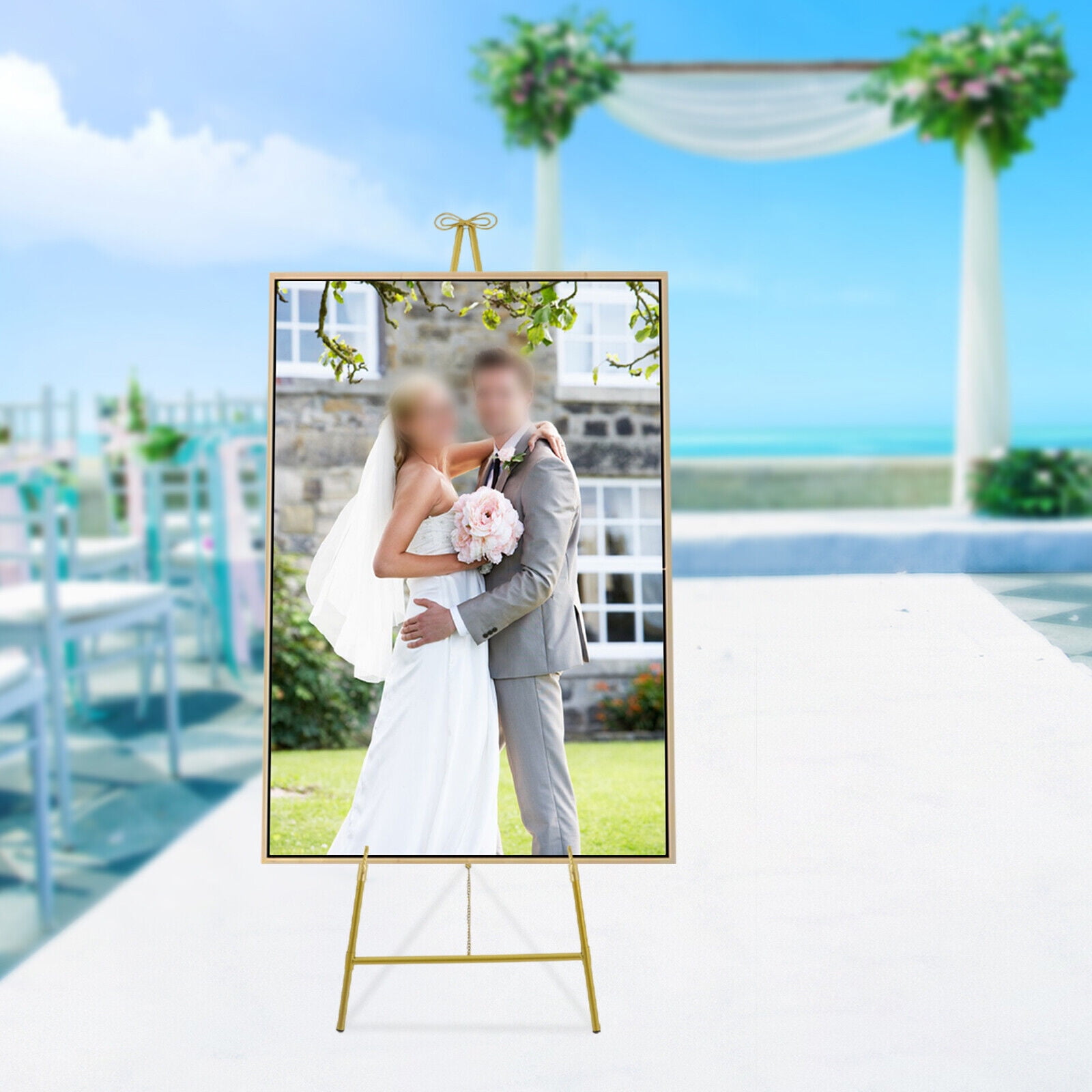 Display Easel Stand Metal Display Easel Stand for Wedding Tripod Portable Floor Easel 21.46*61.61in
