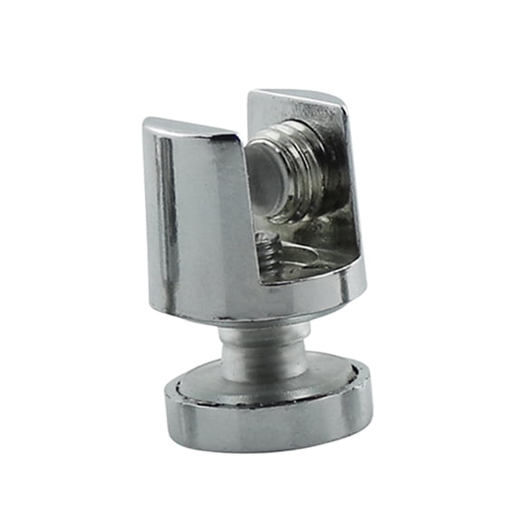 Display Glass Clamp Single-Head Round Base Alloy Hardware, Threaded Connector Bracket, Shelf Cabinet Support Mount