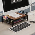 thumbnail image 1 of Brown Desk Monitor Stand Riser with Organizer Drawer, Rustic Monitor Riser for Small Printer, Computer, Laptop, Great Gift for Friends, Parents, Teachers, 1 of 8