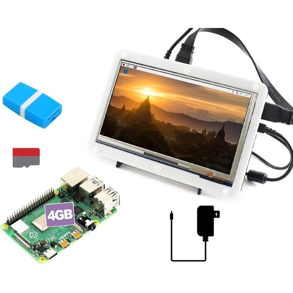 Display Kit Compatible with 4 Model B 7inch Capacitive Touch LCD Micro Card and etc.