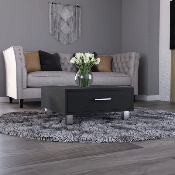 Sturdy Construction / Showcase Decor / Drawer Coffee Table in Black