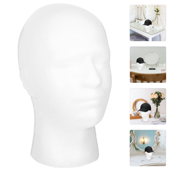 Amosfun White Foam Mannequin for Displaying Wigs, Hats, Scarves, and Accessories - Ideal for Professional and Personal Use