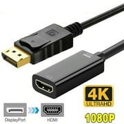 Display Port to HDMI Adapter,Displayport to HDMI Adapter CableMale to Female for DisplayPort Enabled Desktops and Laptops to Connect to HDMI Displays Adapter