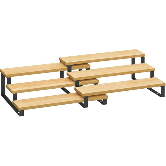 Display Risers, Set of 2 Engineered Wood Perfume Organizer Stand, 3 ...