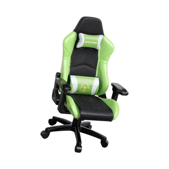 Display Scene Gaming Chair 1:12 Scale with Backrest Cushions, Base, and Toolless Build for Shelf Layouts