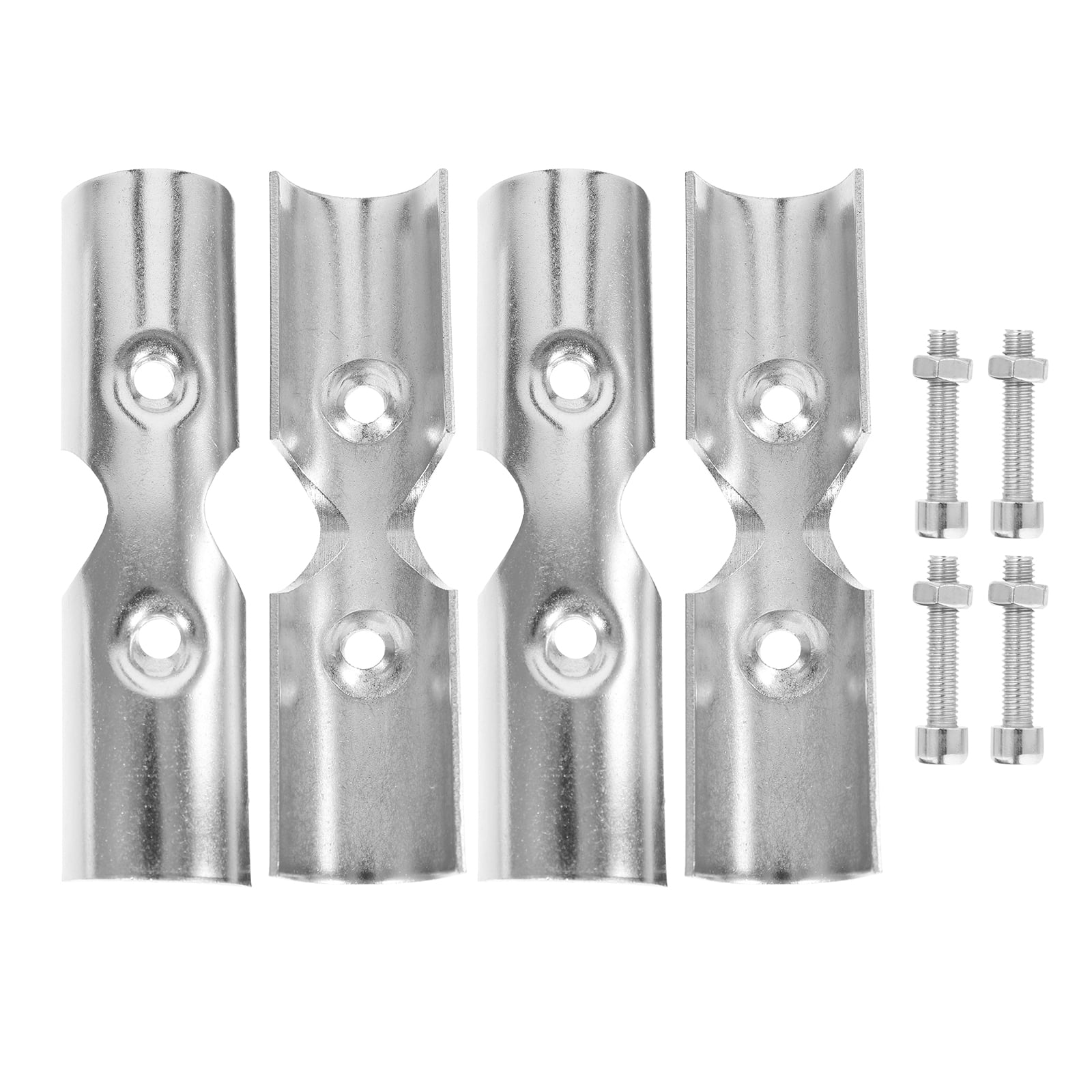 Display Shelf 2 Sets Closet Pole Bracket Stainless Steel Rod Connectors