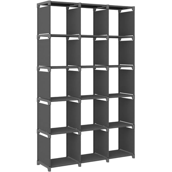 Display Shelf, Book Storage Rack, Steel Frame, Modern Shelves, Perfect for Books, Collectibles, Living Room, Gray Matte Finish