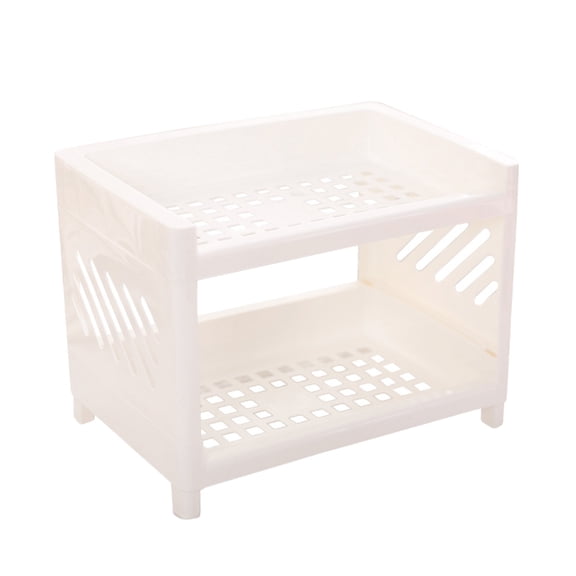 LABSERRON Kitchen Cabinet Shelf White Plastic Display Shelf for Flexible and Space Saving Storage