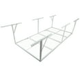 thumbnail image 1 of Display Shelves 3x8FT Overhead Garage Storage Rack, Heavy-Duty Metal Garage Ceiling Storage Rack, 22''-40" Adjustable Ceiling Drop-Down, 600 lb. Loading Weight Capacity, White Color,Wooden Display Sh, 1 of 6