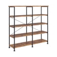 thumbnail image 1 of Display Shelves, Antique Nutmeg and Black Double-Wide Bookcase, Brown Shelving Units,Wood Wooden Display Shelves, Furniture Primary Living Space Display, Shelving & Etageres Antique Nutmeg and Black, 1 of 6