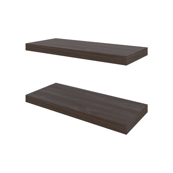 Display Shelves FM FURNITURE Iva Floating shelf in melamine x2 ,Sienna Oak,Shelving Units