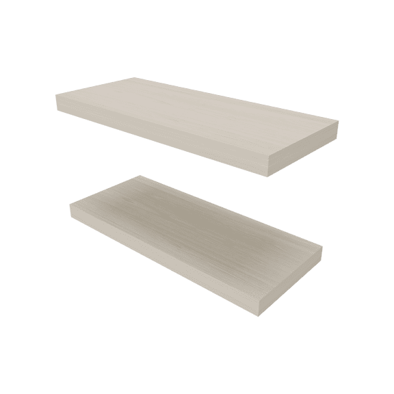 Display Shelves FM FURNITURE Iva Floating shelf in melamine x2 ,White Oak,Shelving Units