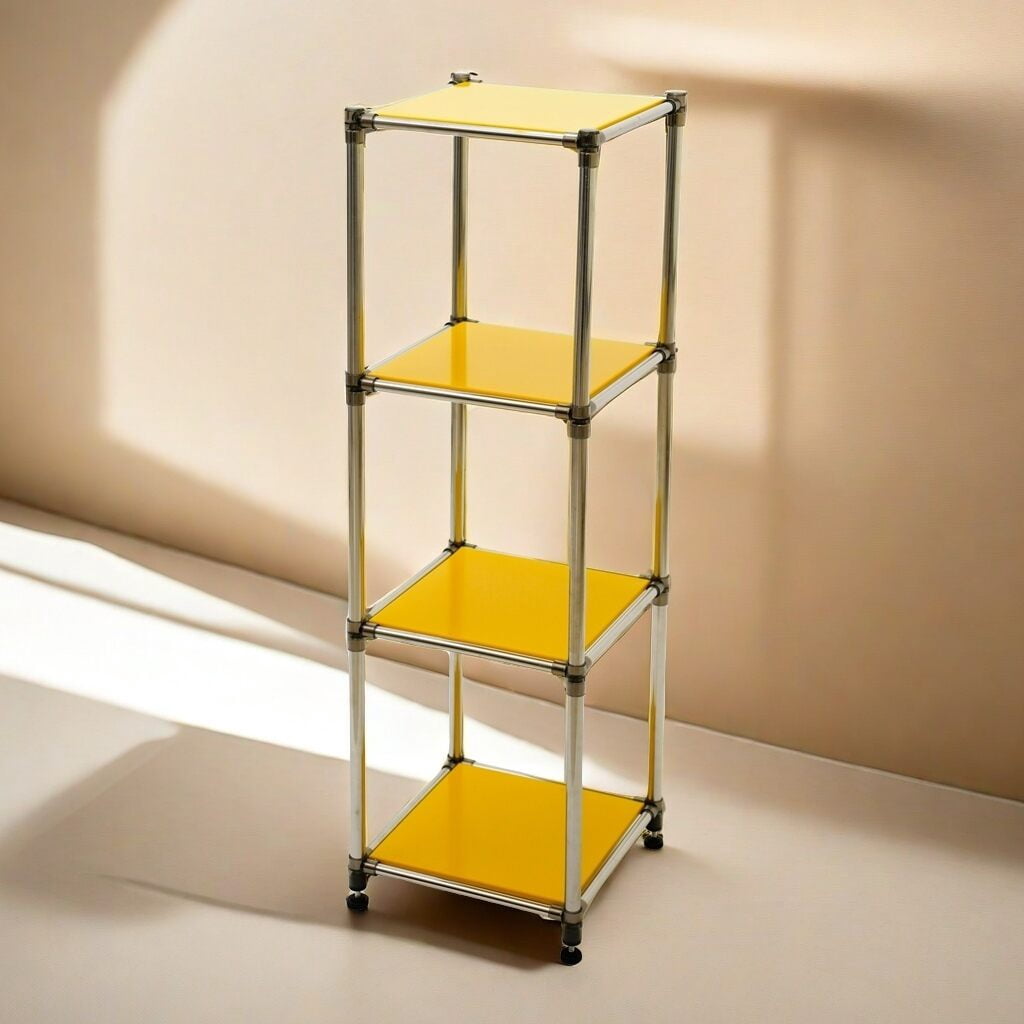 Display Shelves Korean Yellow 4-Tier Heavy Duty Stainless steel Storage ...