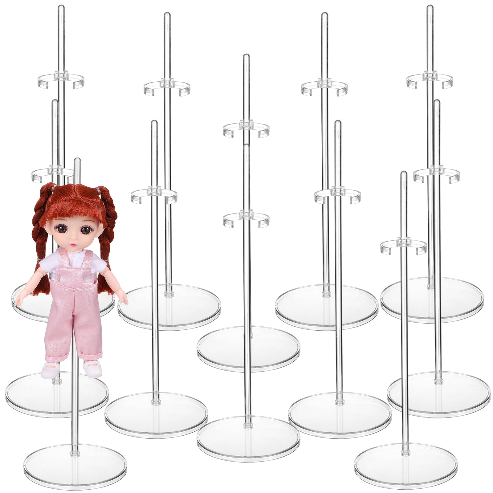 Display Shelves Models 12 Pcs Doll Holder Mini Stand Toy Acrylic ...